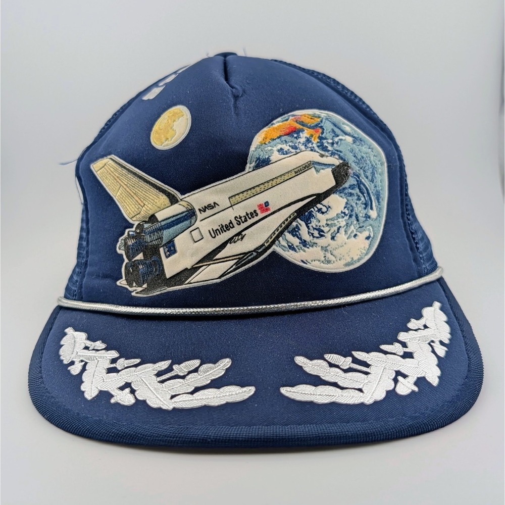 Vintage Space Shuttle 80s NASA Smithsonian Air & Space Trucker Cap Hat